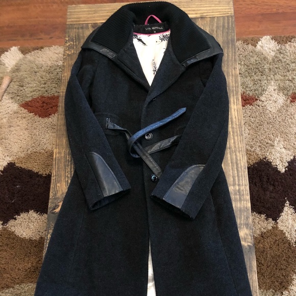 Via Spiga Jackets & Blazers - Via spiga wool and leather coat